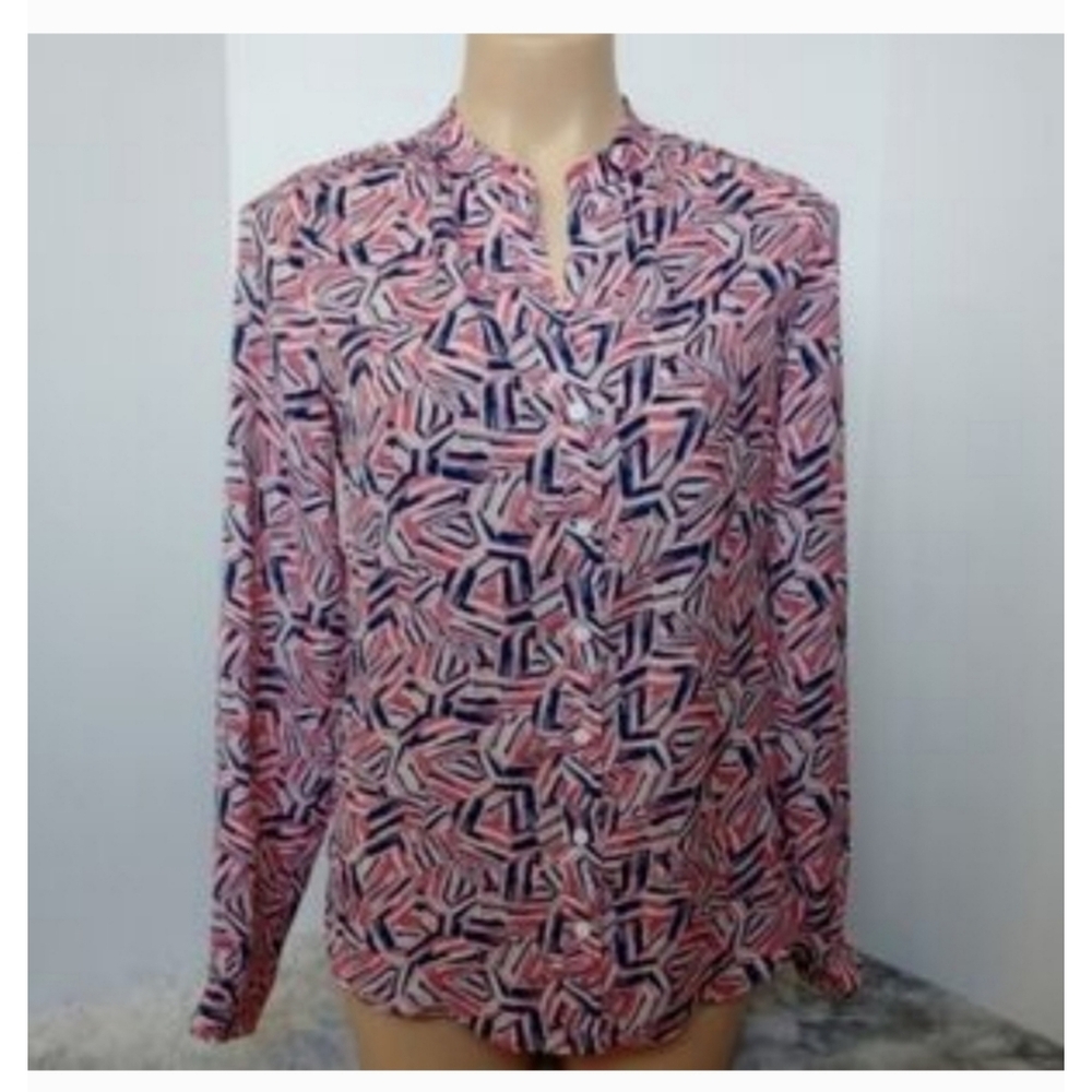 🆕NYDJ Button Down Mock Collar Women's XS Blouse
